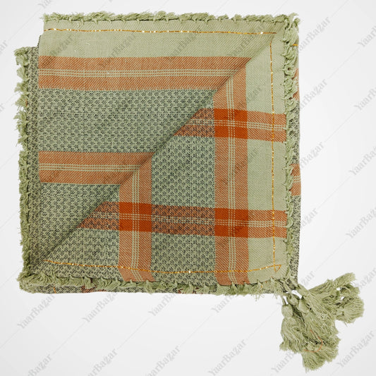 Checkered Cotton Rumal with Tassels