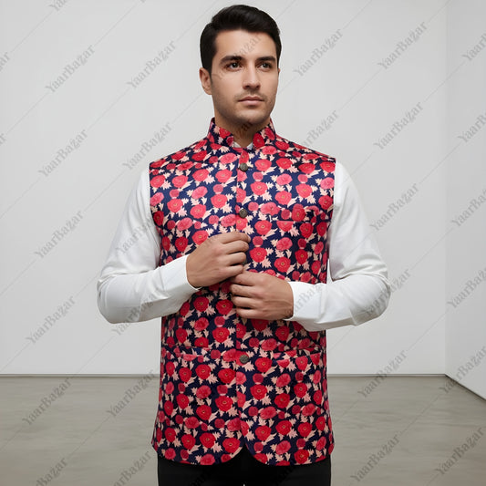 Midnight Rose Nehru Waistcoat