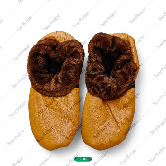 Winter Women Leather Socks | Khuffain | Warm | Leather Lined
