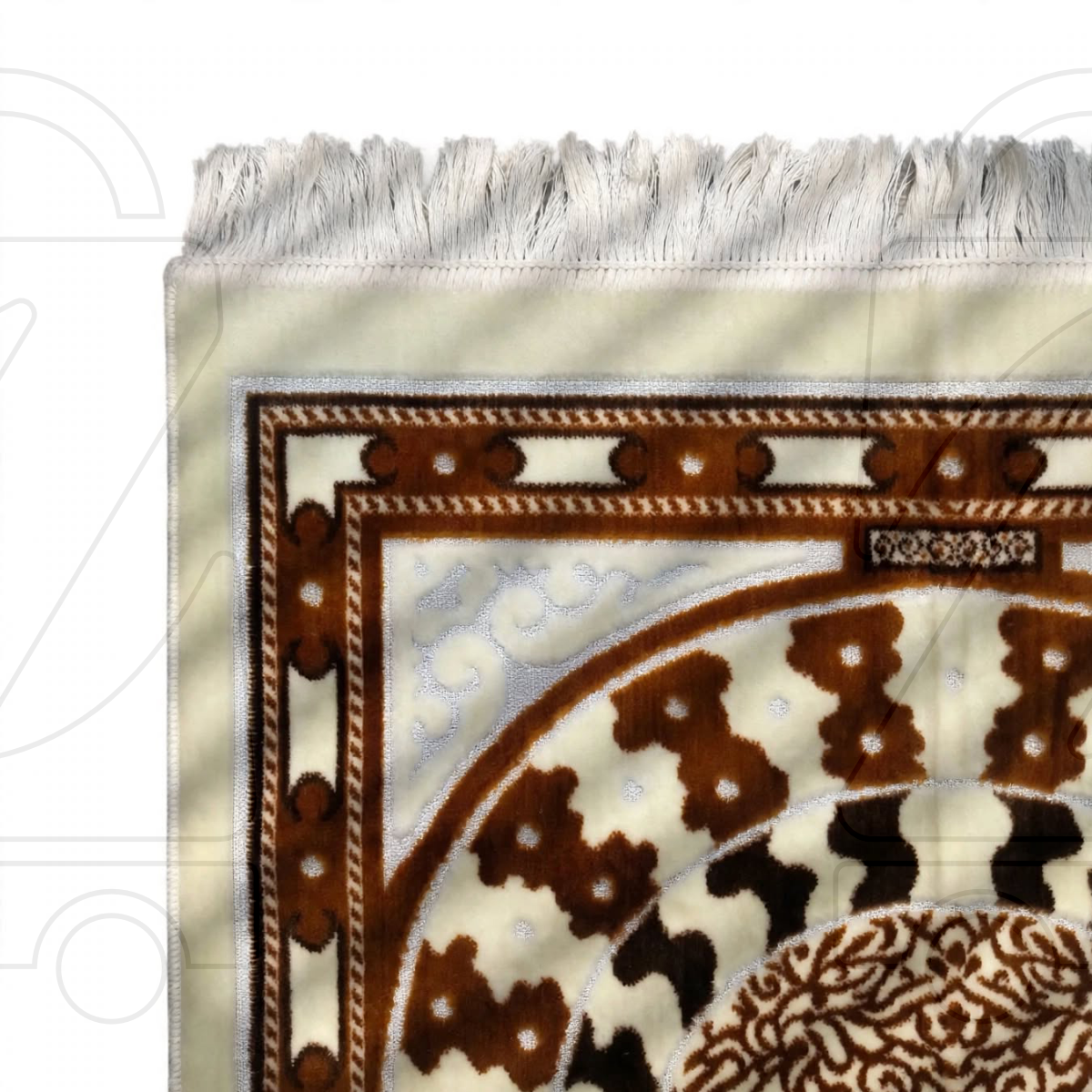 Turkish Brown Arch Velvet Prayer Janamaz