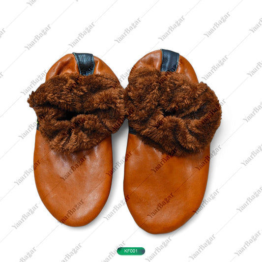 Winter Women Leather Socks | Khuffain | Warm | Leather Lined