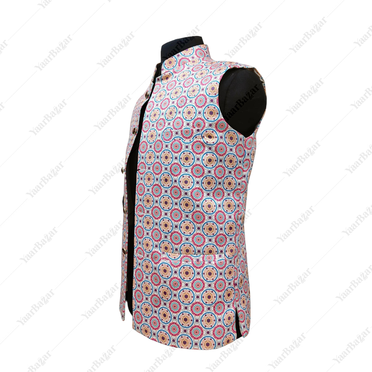 Pastel Medallion Nehru Waistcoat