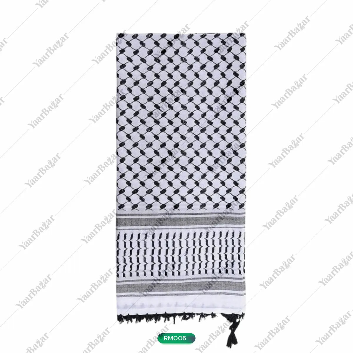 Classic Palestinian Keffiyeh Scarf – Black & White Shemagh