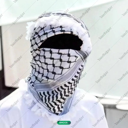 Classic Palestinian Keffiyeh Scarf – Black & White Shemagh