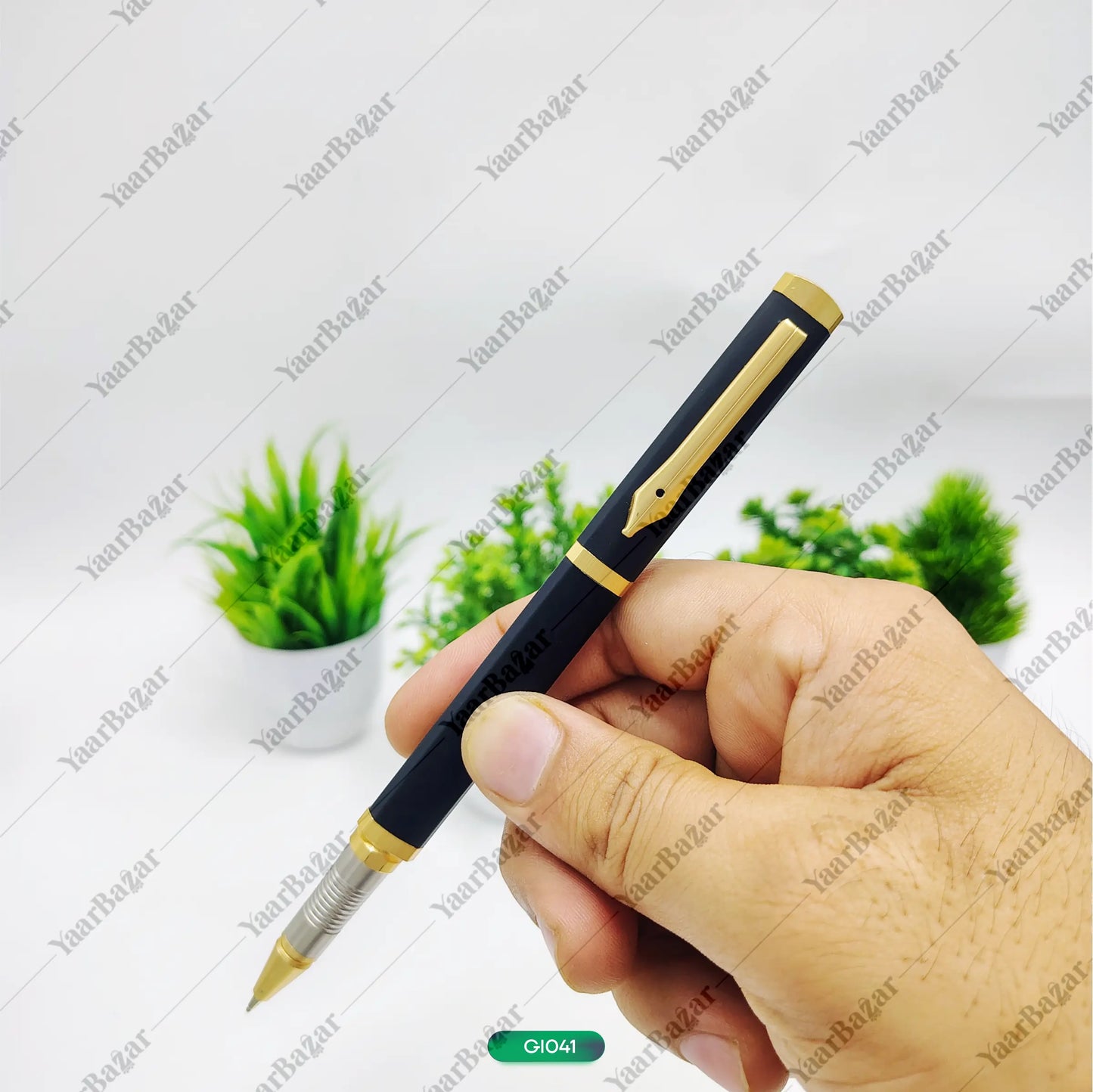 Triangular Shape Unique Design Designer NIB Shape Clip Metal Body Roller Ball Pen.
