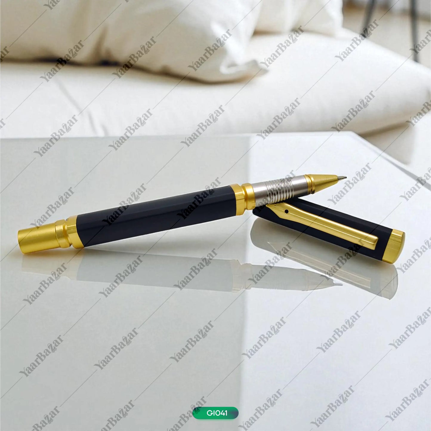 Triangular Shape Unique Design Designer NIB Shape Clip Metal Body Roller Ball Pen.