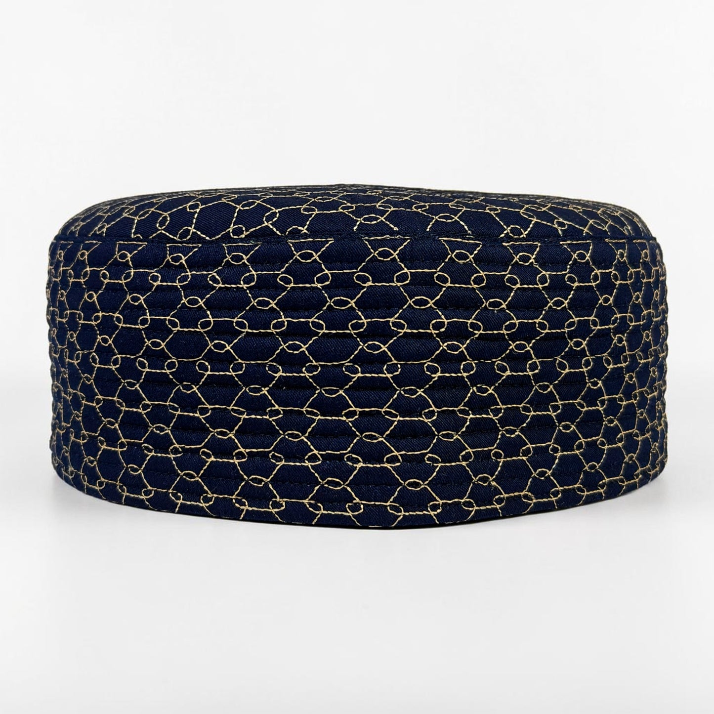 GeoWeave Reversible Prayer Topi | Dual Design Geometric & Chevron Stitch Namaz Cap