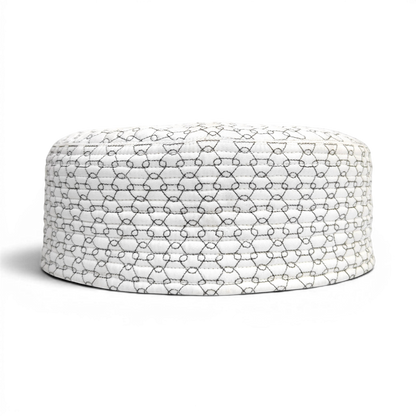 GeoWeave Reversible Prayer Topi | Dual Design Geometric & Chevron Stitch Namaz Cap
