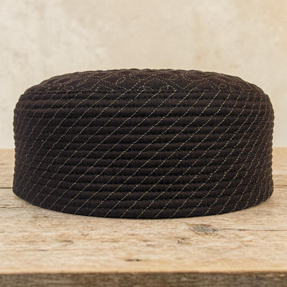 LineCraft Reversible Prayer Cap – 2 Styles in 1 | (Beige & Brown)