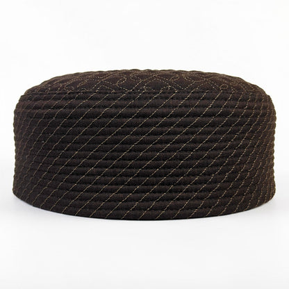 LineCraft Reversible Prayer Cap – 2 Styles in 1 | (Beige & Brown)