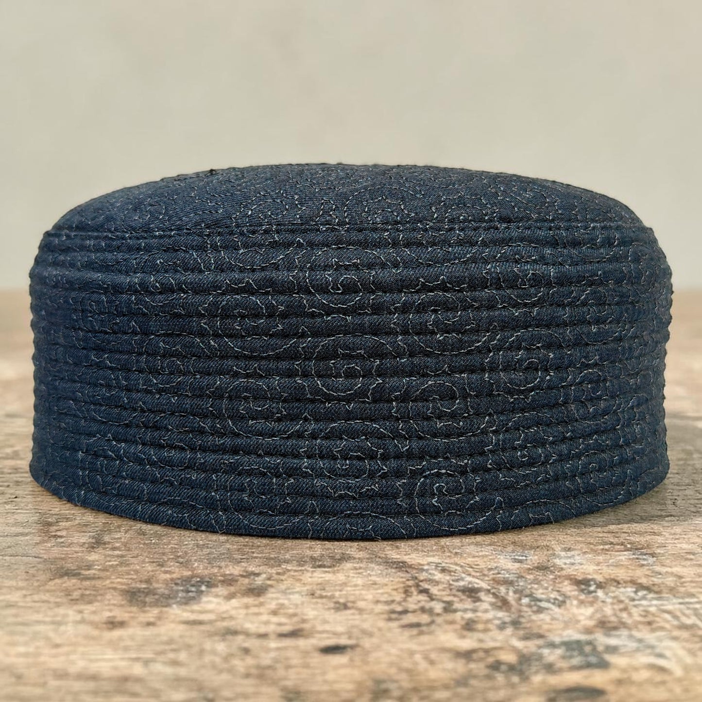 LineCraft Reversible Prayer Cap – Beige & Deep Blue