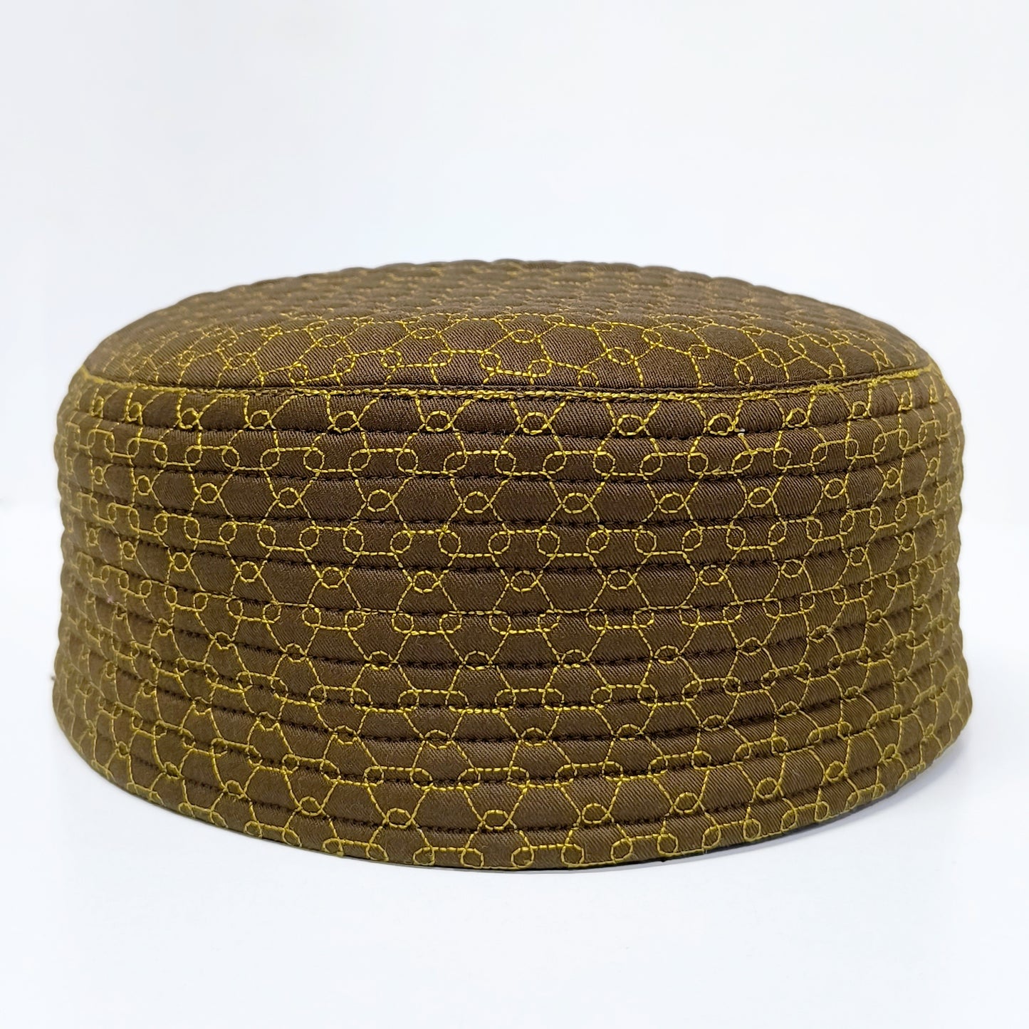 GeoWeave Reversible Prayer Topi | Dual Design Geometric & Chevron Stitch Namaz Cap