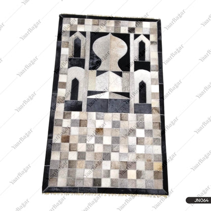 Premium Handmade Leather Janamaz | Goat Hair Patchwork