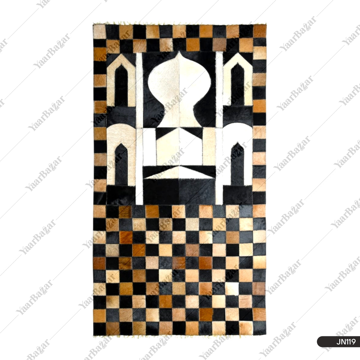 Premium Handmade Leather Janamaz | Goat Hair Patchwork