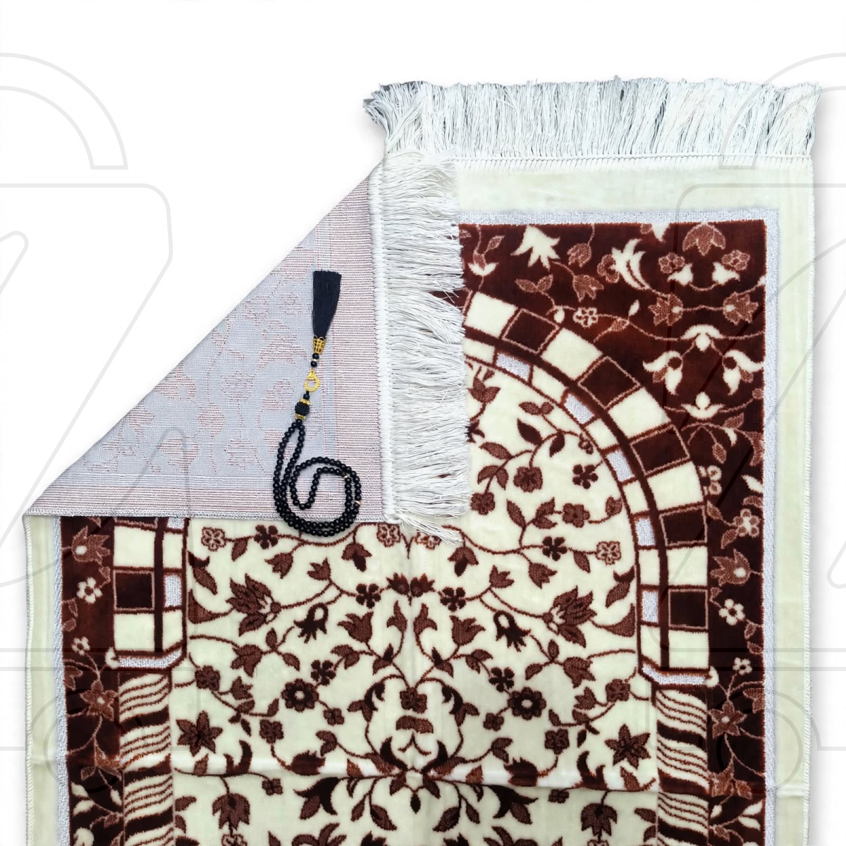 Turkish Black Royal Soft Velvet Prayer Janamaz