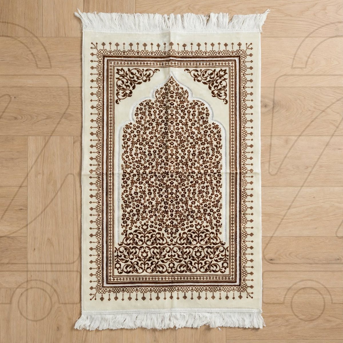 Turkish Mehrab Garden Velvet Prayer Janamaz