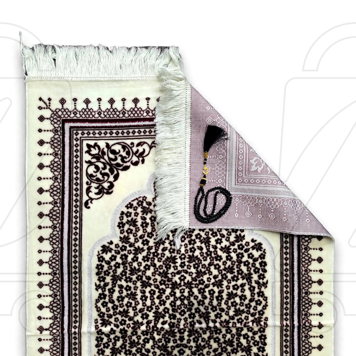 Turkish Mehrab Garden Velvet Prayer Janamaz