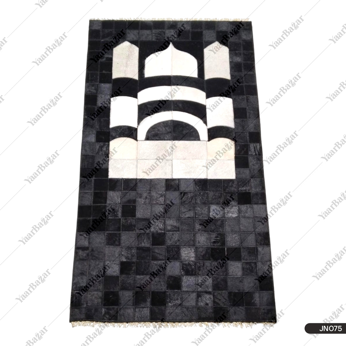 Pure Leather Janamaz with Natural Goat Hair – Multi-Tone Masjid Design