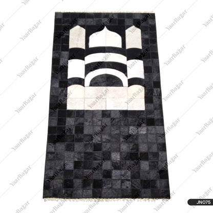 Pure Leather Janamaz with Natural Goat Hair – Multi-Tone Masjid Design