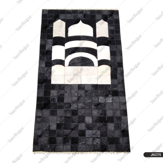 Pure Leather Janamaz with Natural Goat Hair – Multi-Tone Masjid Design