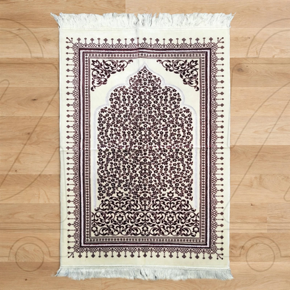 Turkish Mehrab Garden Velvet Prayer Janamaz