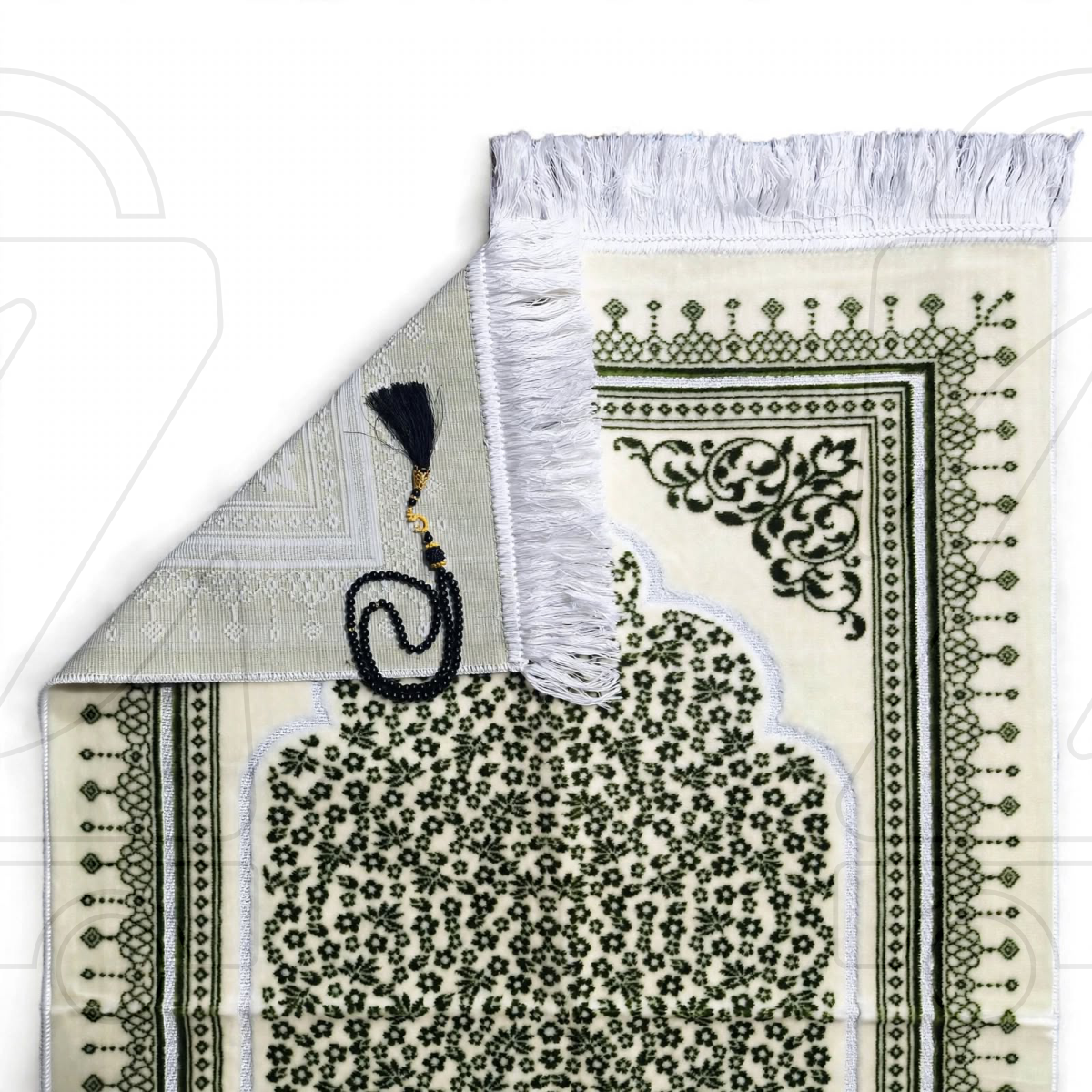 Turkish Mehrab Garden Velvet Prayer Janamaz
