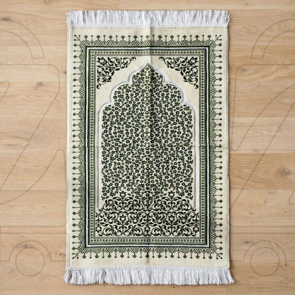 Turkish Mehrab Garden Velvet Prayer Janamaz