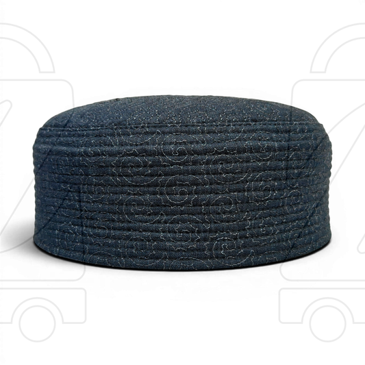 LineCraft Reversible Prayer Cap – Beige & Deep Blue