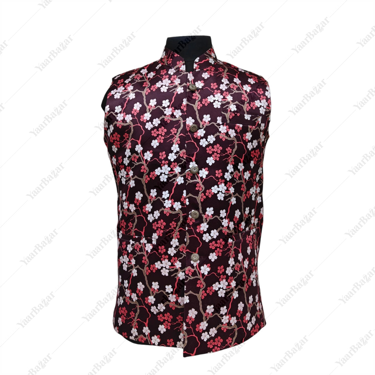 Midnight Blossom Nehru Waistcoat