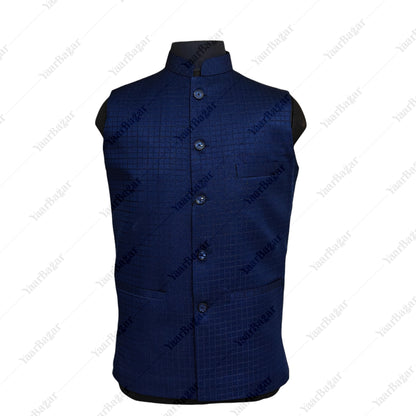 Royal Sapphire Nehru Waistcoat
