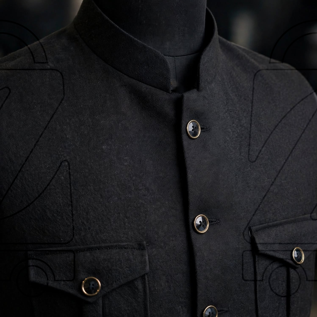 Classic Men’s Band Collar Waistcoat | 4 Pocket Sadri