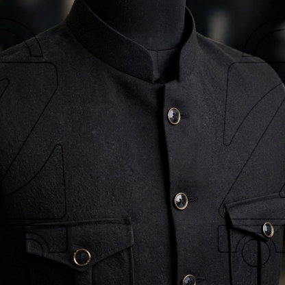 Classic Men’s Band Collar Waistcoat | 4 Pocket Sadri