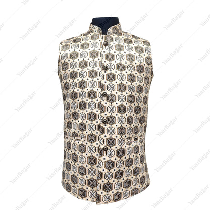 Ivory Hexa Nehru Waistcoat