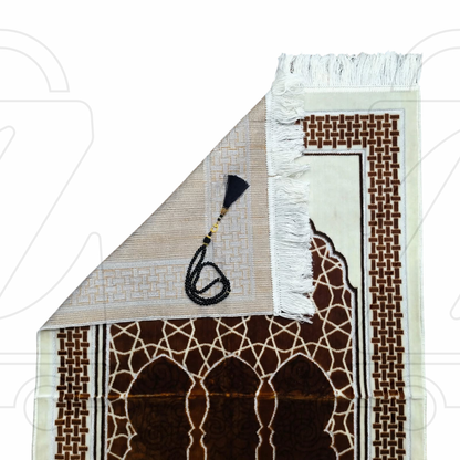 Turkish Brown Soft Velvet Prayer Janamaz