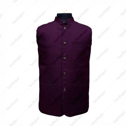 Royal Sapphire Nehru Waistcoat