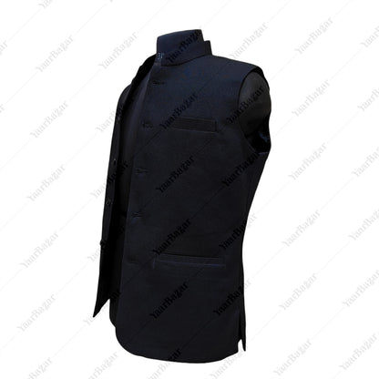 Royal Sapphire Nehru Waistcoat