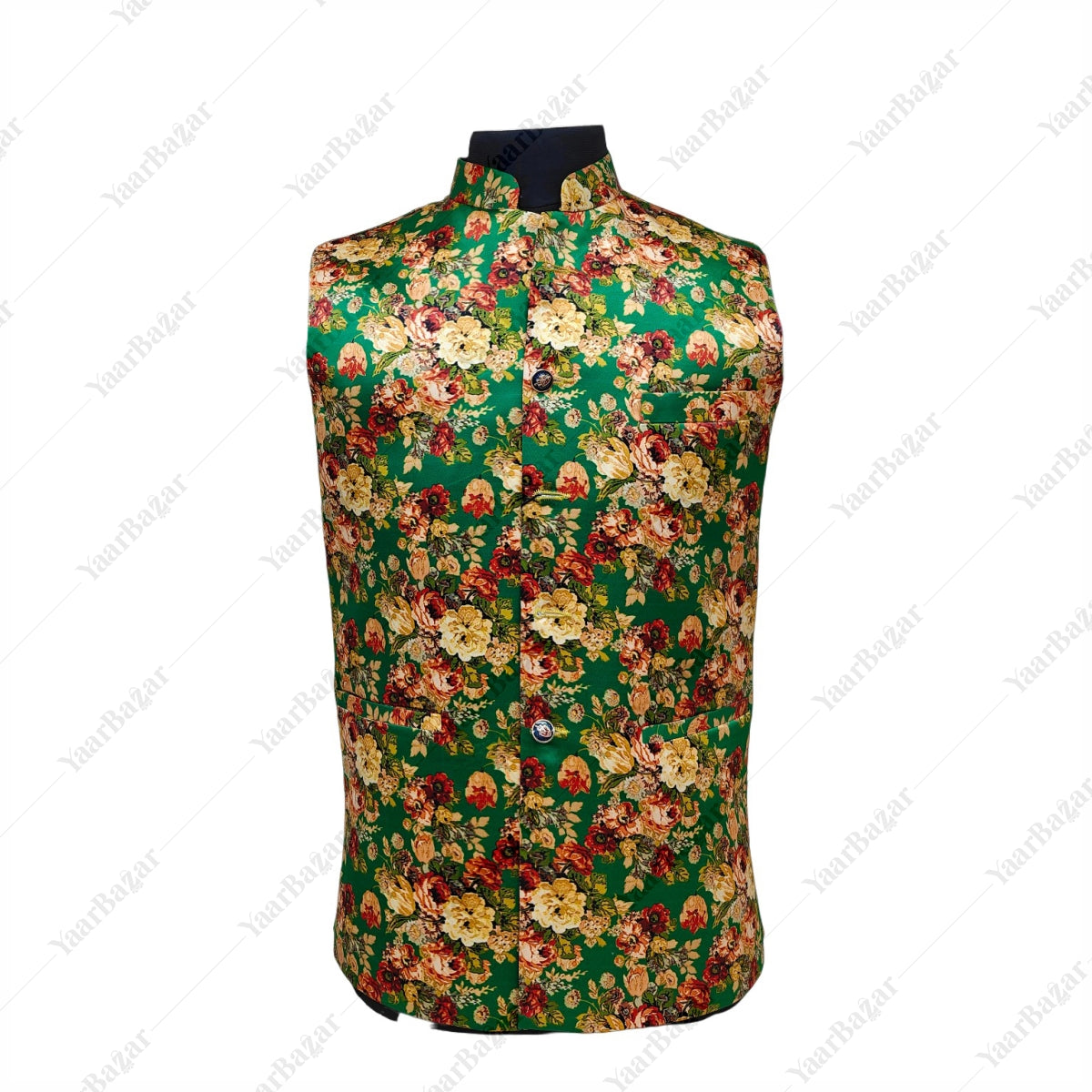 Emerald Floral Nehru Waistcoat