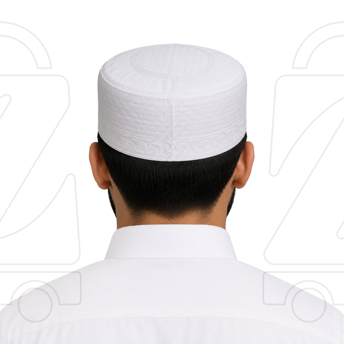 Boogie White Embroidered Muslim Topi
