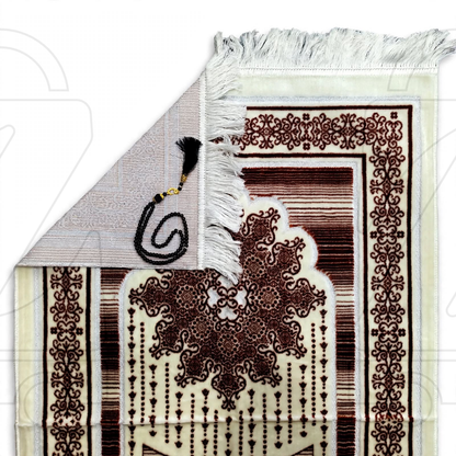 Turkish Brown Masjid Soft Velvet Prayer Janamaz