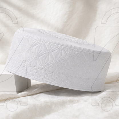 Boogie White Embroidered Muslim Topi