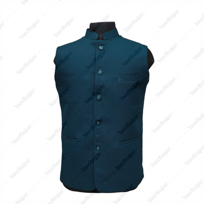 Royal Sapphire Nehru Waistcoat