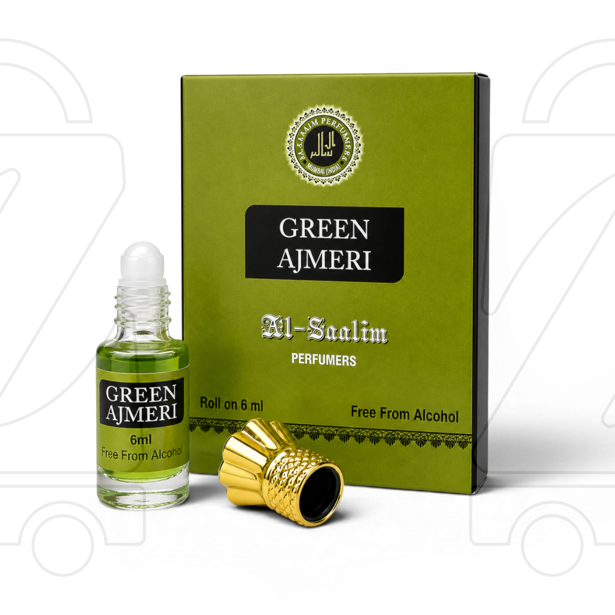 Al-Saalim Green Ajmeri Attar | Premium Alcohol-Free Roll-On Fragrance (6ml)