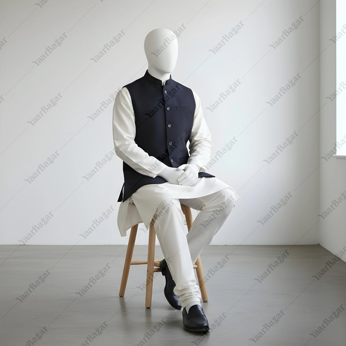 Royal Sapphire Nehru Waistcoat
