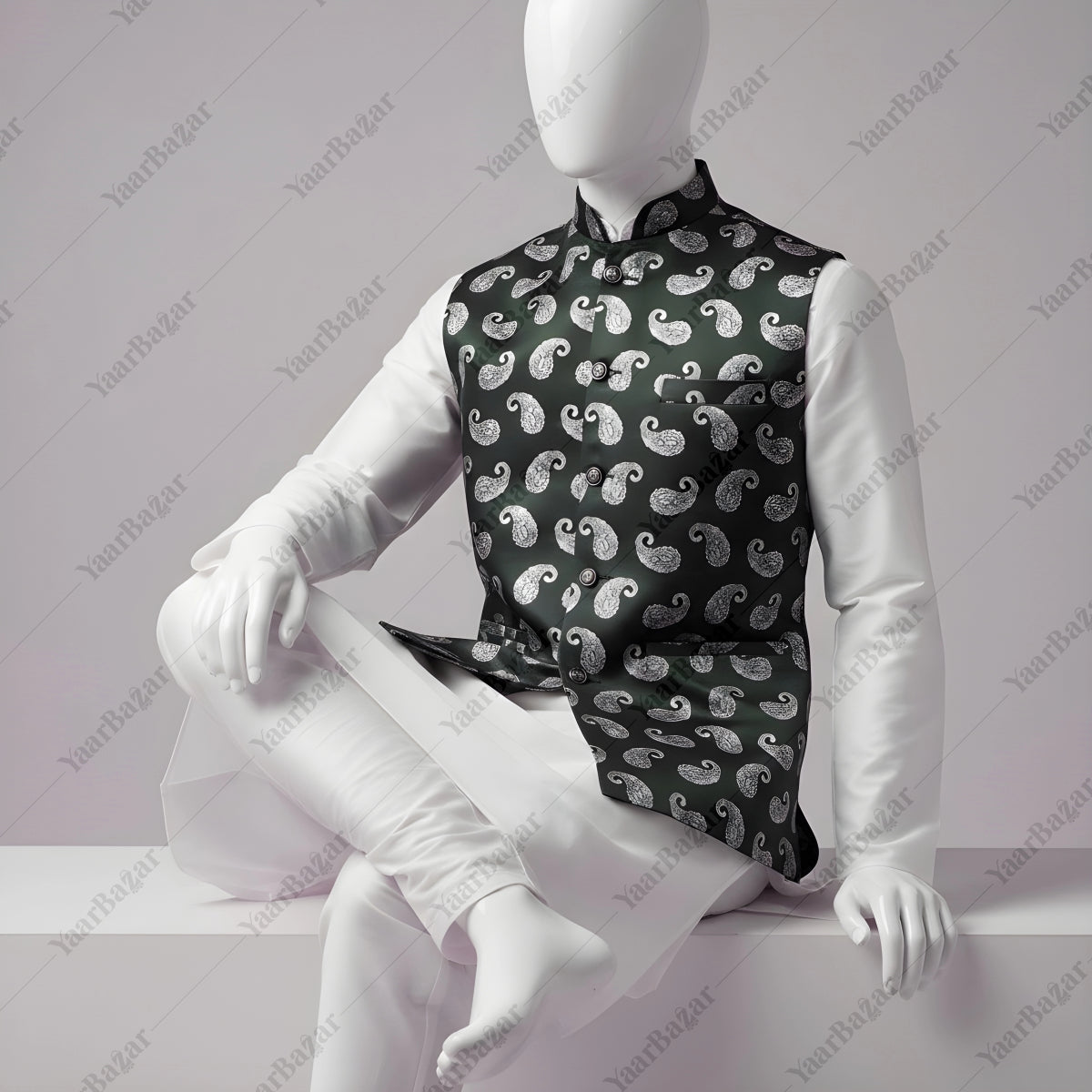 Paisley Luxe Nehru Waistcoat