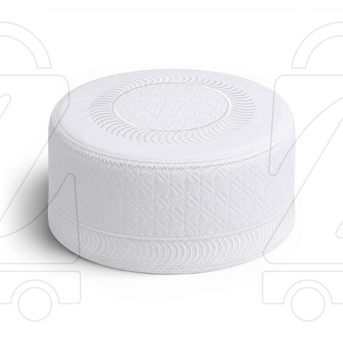 Boogie White Embroidered Muslim Topi