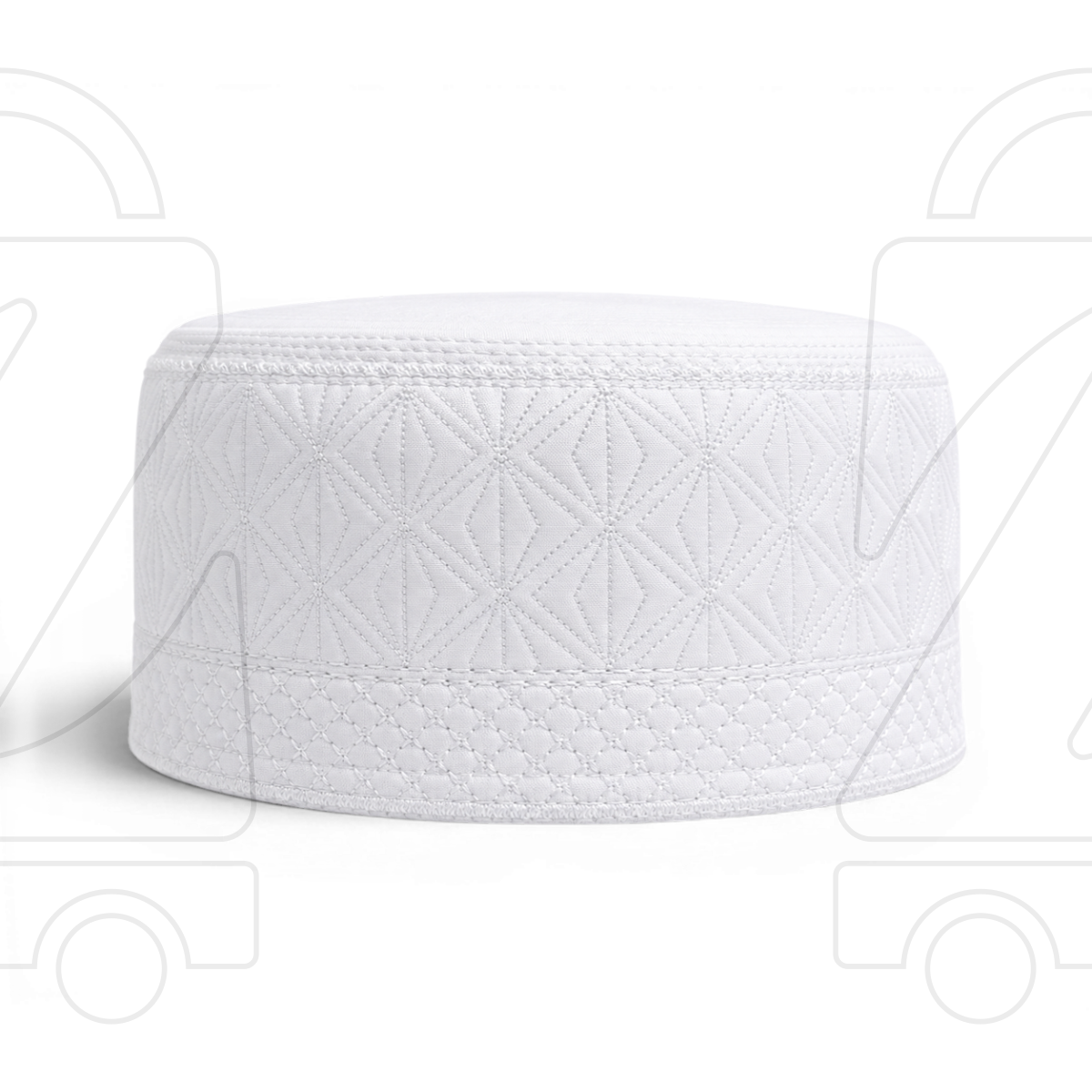 Boogie White Embroidered Muslim Topi
