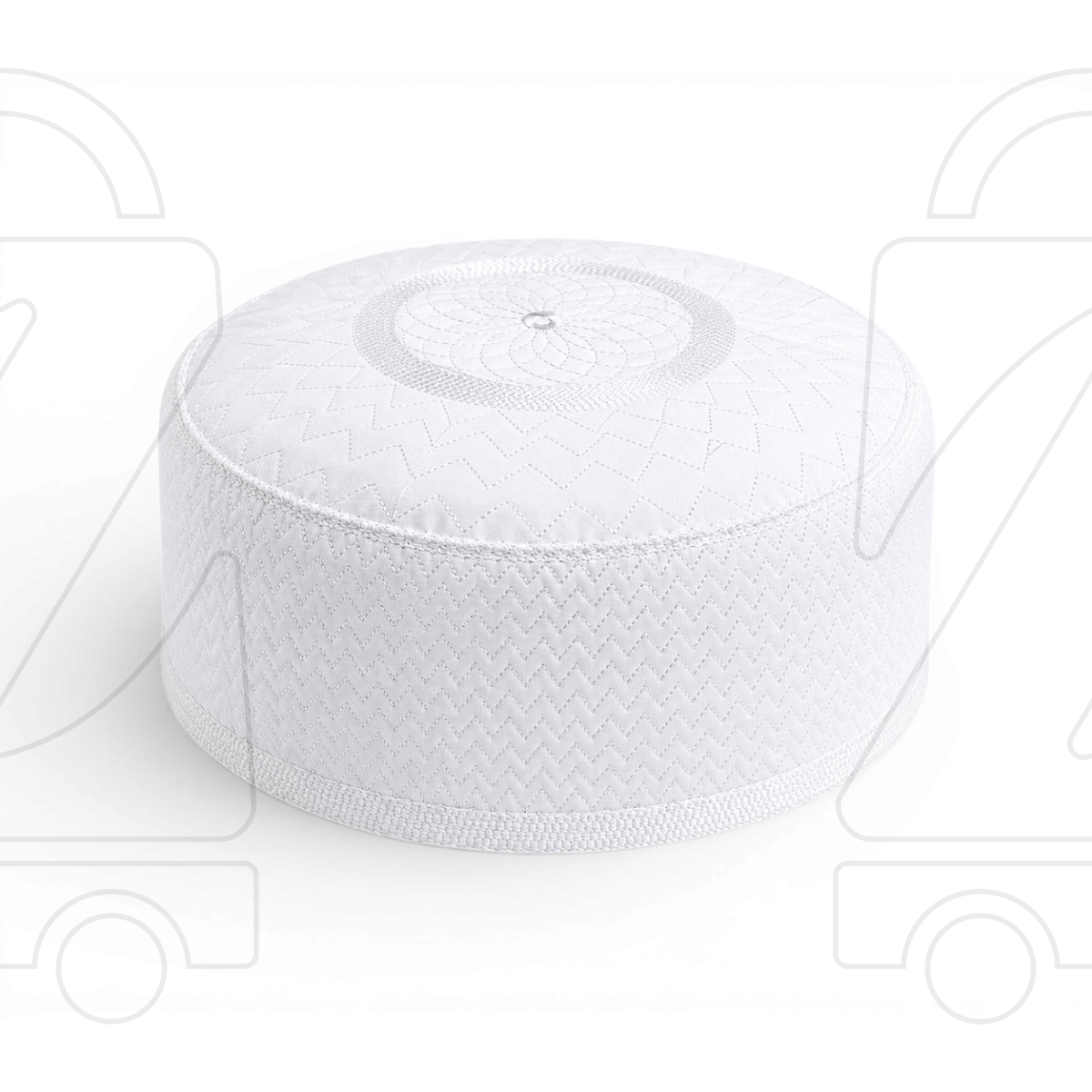 Boogie White Embroidered Muslim Topi