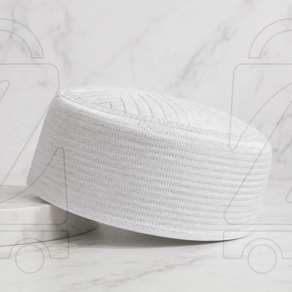 Boogie White Embroidered Muslim Topi