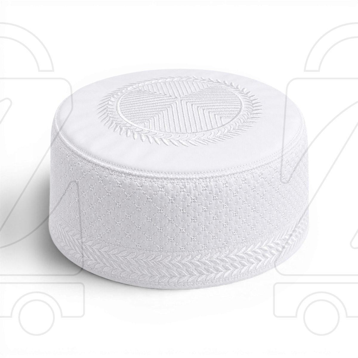 Boogie White Embroidered Muslim Topi