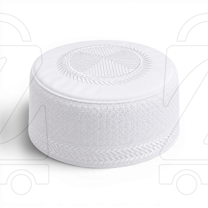 Boogie White Embroidered Muslim Topi